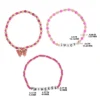 Juicy Pink Butterfly-armbandset med pärlor för barn