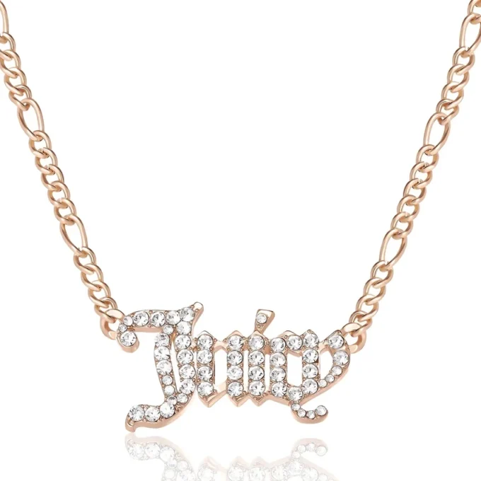 Juicy Script Crystal Chain Halsband