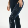Jumpsuit i velour med remmar och text
