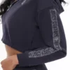 Kort fleece-huvtröja med bling på sidan