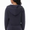 Kort fleece-huvtröja med bling på sidan