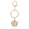 Kroncharm med strass, nyckelring och väskcharm