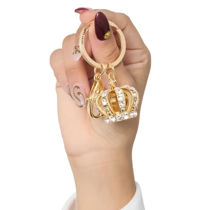 Kroncharm med strass, nyckelring och väskcharm