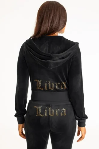 Libra anpassningsbar Big Bling-velourhuvtröja
