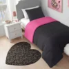 Metallic Leopard Plush Mattor, 3′ Heart