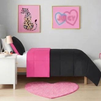 Metallic Leopard Plush Mattor, 3′ Heart