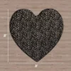 Metallic Leopard Plush Mattor, 3′ Heart