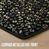 Metallic Leopard Plush Mattor, 3′ Heart
