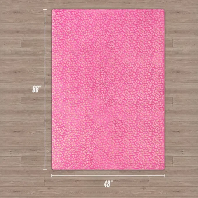 Metallisk leopardmönstrat mjukt mattor, 122 x 183 cm
