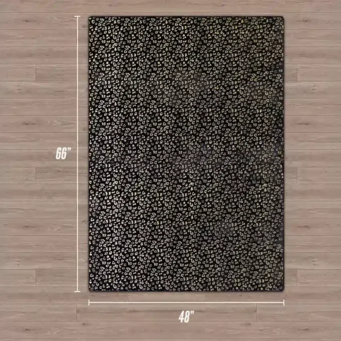 Metallisk leopardmönstrat mjukt mattor, 122 x 183 cm