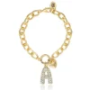 Pava armband med initialcharm, bokstaven A