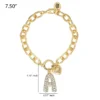 Pava armband med initialcharm, bokstaven A