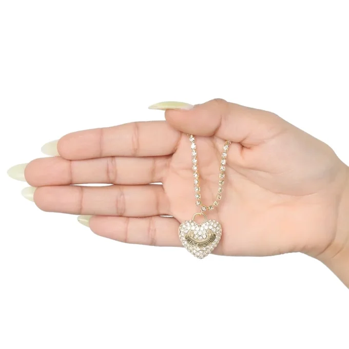 Pava Heart Crystal Chain Halsband