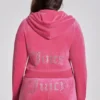 Plus-size Angel Couture Big Bling-huvtröja i velour