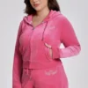 Plus-size Angel Couture Big Bling-huvtröja i velour