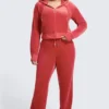 Plus-size Og Big Bling velourträningsbyxor