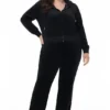 Plus-size Og Big Bling velourträningsbyxor