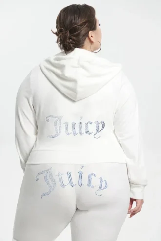 Plus-size Technicolor anpassningsbar Big Bling-velourhuvtröja