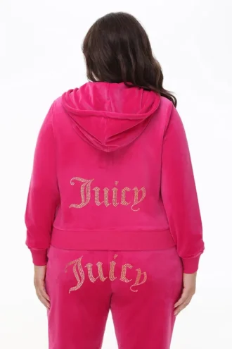 Plus-size Technicolor anpassningsbar Big Bling-velourhuvtröja