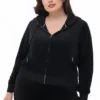 Plus-size Technicolor anpassningsbar Big Bling-velourhuvtröja