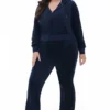 Plus-size Technicolor anpassningsbar Big Bling-velourhuvtröja