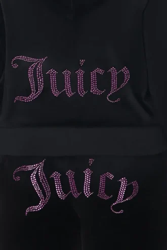 Plus-size Technicolor anpassningsbar Big Bling-velourhuvtröja