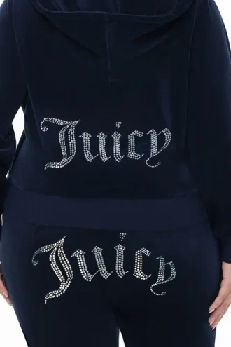 Plus-size Technicolor anpassningsbar Big Bling-velourhuvtröja