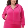 Plus-size Technicolor anpassningsbar Big Bling-velourhuvtröja