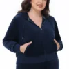 Plus-size Technicolor anpassningsbar Big Bling-velourhuvtröja