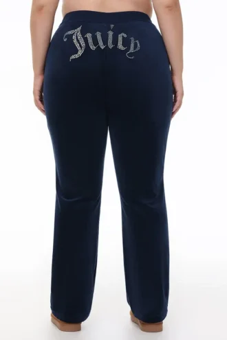 Plus-size Technicolor anpassningsbara Big Bling-velourträningsbyxor