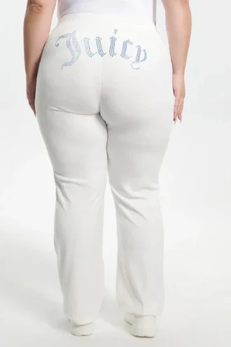 Plus-size Technicolor anpassningsbara Big Bling-velourträningsbyxor