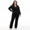 Plus-size Technicolor anpassningsbara Big Bling-velourträningsbyxor