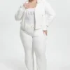 Plus-size Technicolor anpassningsbara Big Bling-velourträningsbyxor