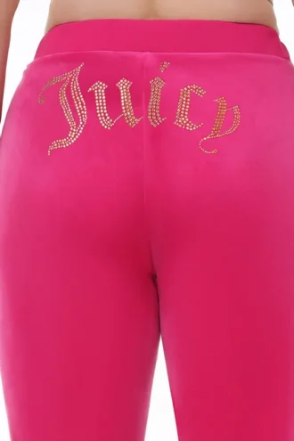 Plus-size Technicolor anpassningsbara Big Bling-velourträningsbyxor