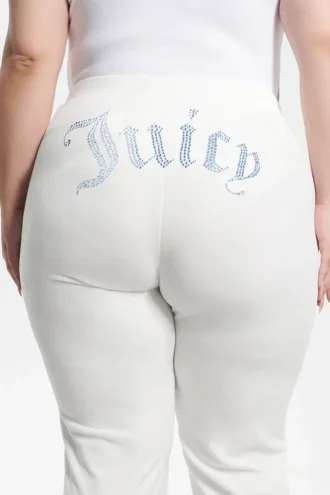 Plus-size Technicolor anpassningsbara Big Bling-velourträningsbyxor