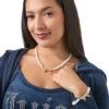 Pärlhalsband med Pava-rosett