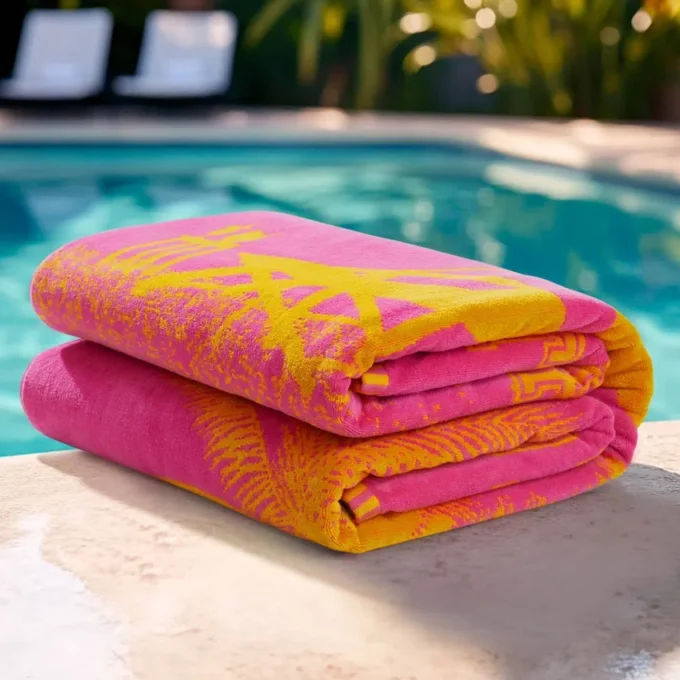 Rosa Beachside Couture-handduk i bomull