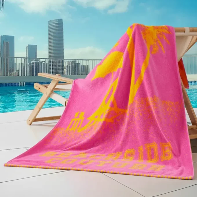 Rosa Beachside Couture-handduk i bomull