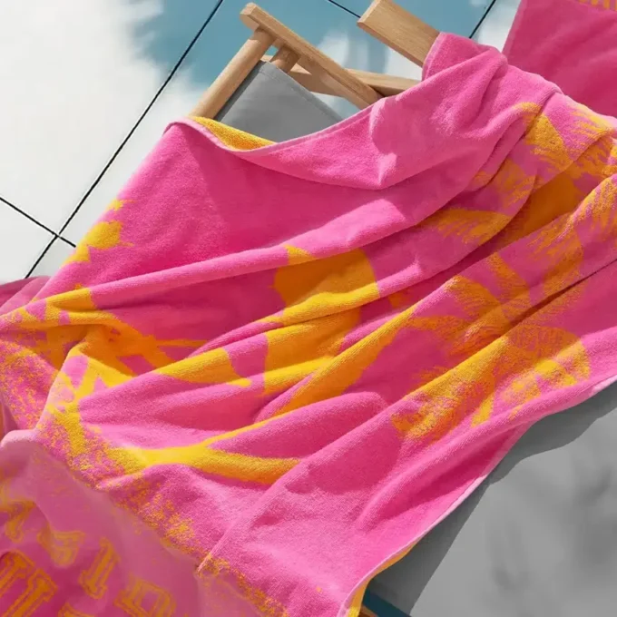 Rosa Beachside Couture-handduk i bomull