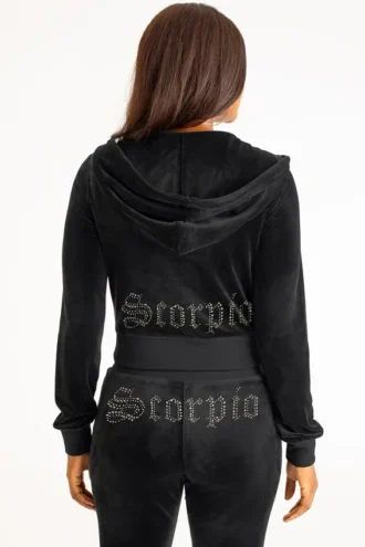 Scorpio anpassningsbar Big Bling-velourhuvtröja