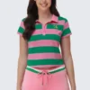 Striped broderad babypolo