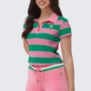 Striped broderad babypolo
