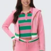 Striped broderad babypolo