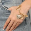 Toggle-armband med kristallhjärta