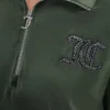 Överdimensionerad liten bling-tröja med kvartslång dragkedja