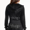 Virgo anpassningsbar Big Bling-huvtröja i velour