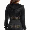 Virgo anpassningsbar Big Bling-huvtröja i velour