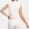 Väst i Cotton Velour med dragkedja och hög hals
