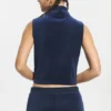 Väst i Cotton Velour med dragkedja och hög hals